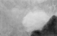 Vide, nuage - gouache sur papier 19 x 28 cm, 2018