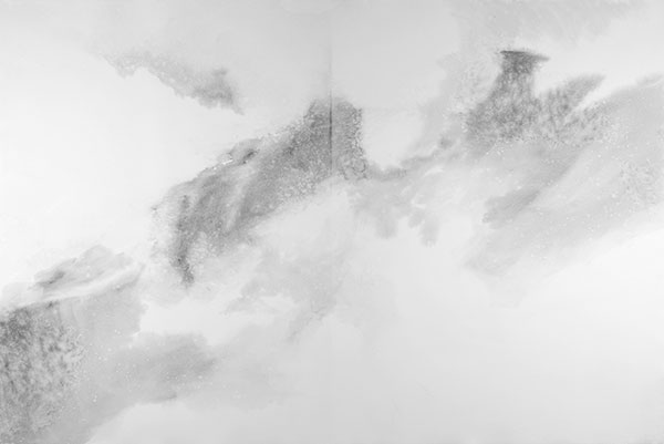 Massif, air, mouvement, gouache sur papier 130 x 194 cm, 2021