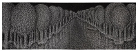 Variation Konrad Witz, 2021, fusain comprimé sur papier, 23,5 x 62 cm