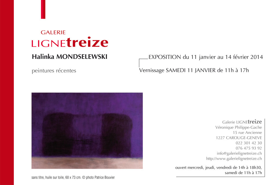 Exposition à la galerie Ligne 13 - Halinka Mondselewski